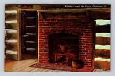 Charleston IL-Illinois, Kitchen Lincoln Log Cabin, Antique, Vintage Postcard picture