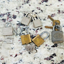 (6) Vintage Small Padlocks Travel /Luggage Locks w Keys- Corbin, Dilana picture