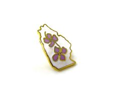 Illinois State Pin State Flower Common Blue Violet Vintage Collectible picture