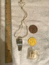 Whistle Readers Digest Coin Long’s Wooden Nickel And Caregiver Pin vintage  picture