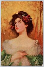 Alfred Schwarz Artist Signed Portrait of Woman 1920 DB Postcard G15 picture