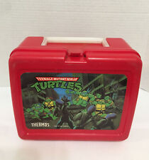 Vintage 1989 TMNT Teenage Mutant Ninja Turtles Plastic Red Lunchbox NO Thermos. picture