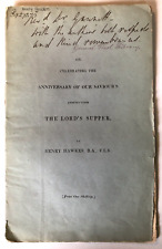 CELEBRATING THE LORD'S SUPPER 1844 Inscribed by Unitarian Minister LONDON UK 1st picture