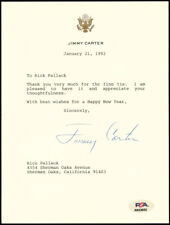 Pres. Jimmy Carter Autograph - Signed Letter, Jan. 21, 1992 - PSA Authenticated picture