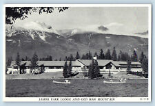 Jasper Alberta Canada Postcard Jasper Park Lodge Old Man Mountain c1930's picture