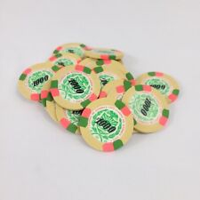 Barrel of 20 Blue Chip Company Casino De Isthmus $1000 Tan Poker Chips BCC Sharp picture