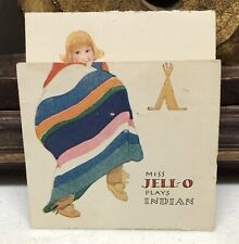 VINTAGE 1920'S JELL-O RECIPE TRI FOLD CARD MISS JELL-O PLAYS INDIAN picture
