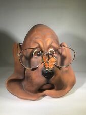 Bloodhound collectible molded ceramic whimiscal Hound with butterfly on nose picture