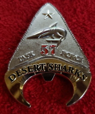 US NAVY  DESERT SHARKS TASK FORCE 57 PEBBLE BACKGROUND CHALLENGE COIN picture
