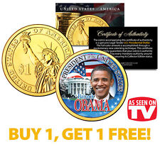BARACK OBAMA Presidential $1 Dollar Coin Gold Plated *AS SEEN ON TV* BUY 1 GET 1 picture
