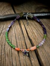 Sundance Amethyst Star Power Ankle Bracelet Anklet Pink Coral Peridot Sterling   picture