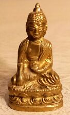 Buddhism Vintage Small Cast Brass or Bronze Meditating Shakyamuni Buddha Statue picture