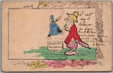 Vintage 1905 Comic / Hand-Colored Postcard 