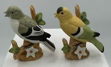VTG Lefton Sparrow Goldfinch Bird Figurine #00749 Hand Painted Set Of 2 picture