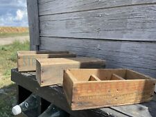 👀3 ANTIQUE WOODEN CHEESE BOX LOT SMALL WOODEN BOXES PRIMITIVE VINTAGE STORAGE picture