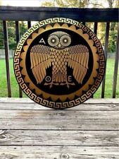 New Antique Handmade Medieval Athenian Owl Authentic Greek Hoplite Shield Armor picture