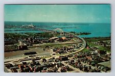 Sault Ste Marie Ontario-Canada, International Bridge, Vintage Postcard picture