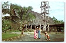 1960s LIHUE KAUAI HAWAII  COCO PALMS RESORTS  TOURISTS PALM TREES POSTCARD P2358 picture