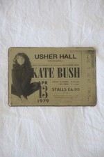 Extremely Rare Kate Bush 1979 Tour Usher Hall Edinburgh Metal Ticket Plaque picture