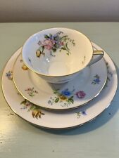 Heinrich H&C Germany 16419 Floral, China, Tea Cup, Saucer & Lunch Plate-3 pieces picture