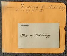 1920s/30s US Secretary Of State Senator + Nobel Frank B. Kellogg Autograph Card picture