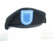 New Authentic Military DSCP Garrison US Army Black Beret 2 Flashes 6 5/8 PC1 picture