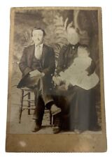 Antique Vintage Cabinet Card Photograph Victorian Family Portrait 1800s In Case picture