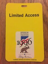 1996 Republican National Convention Limited Access Credential Senator Bob Dole picture