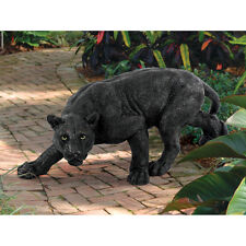 African Wildlife Jungle Stalking Black Panther Sculpture Yard Garden Statue picture