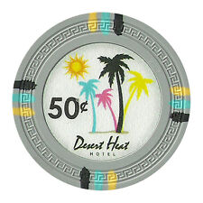 100 Gray 50¢ Cent Desert Heat 13.5g Clay Poker Chips - Buy 3, Get 1 Free picture