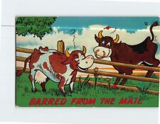 Postcard Barred From The Mail with Cow Lovers Comic Art Print picture