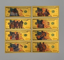 24k Gold Foil Kobe Bryant & Michael Jordan Banknote Set Collectible picture