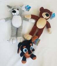 Lot of 3 Six Flags Grand Prairie Plush Toys, Teddy Bear + 2 Puppy Dogs picture