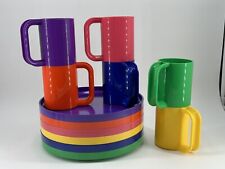 Heller Massimo Vignelli 12 pc Dinnerware Set Mugs Plates Rainbow Color picture