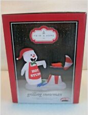 NEW Grilling Snowman Christmas Gemmy Lighted Airblown Inflatable Decor Grill picture