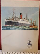 1937 Cunard White Star RMS Aquitania Ocean Liner Steamship Menu Art Deco B picture