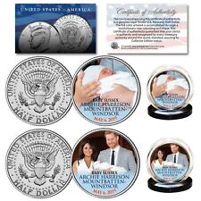BABY ARCHIE SUSSEX May 6th 2019 Prince Harry & Markle JFK Half Dollar 2-Coin Set picture