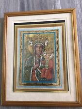 Antique Framed Lady Of Czesrochowa Black Madonna High Quality Ornate Lithograph picture