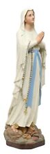 Statue, Our Lady Of Lourdes, French Painted Plaster, Depicting Virgin Mary, 53