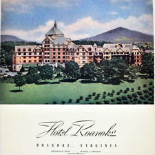 1950s Hotel Roanoke Restaurant Menu Resort Virginia Kenneth Hyde George Denison picture
