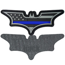 Bat PVC Patch hook and loop back Thin Blue Line Police CL4-11 picture