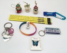 Chelsea Monogrammed Novelty Keychains Pencils Necklace Ornaments & Bracelet Lot picture