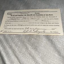 Antique 1874 Tax Execution Georgia Sheriff Constables Talbot County Legal Notice picture