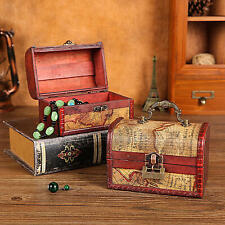 Vintage Wooden Decorative Trinket Box Small Storage Jewelry Box Treasure C hest picture