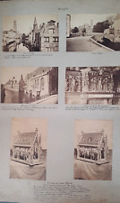 Rare photo board late 19th - early 20th Belgium monuments city of Bruges picture