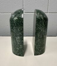 VINTAGE - Green Marble Granite Stone Bookends - Half Columns - Pier One Imports picture