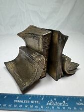 Vintage PM Craftsman Brass Metal Cast Stack of Cascading Books Book Ends MCM picture