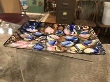 Vintage  Artist Mid Century Modern Enamel Tray Jewelry Soap Dish Colorful picture