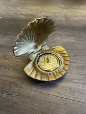Vintage Gruber Brass Clam Shell Clock Nautical Western Germany  picture