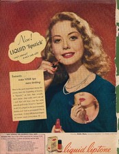 Magazine Ad - 1946 - Liquid Liptone Lipstick - Adele Mara picture